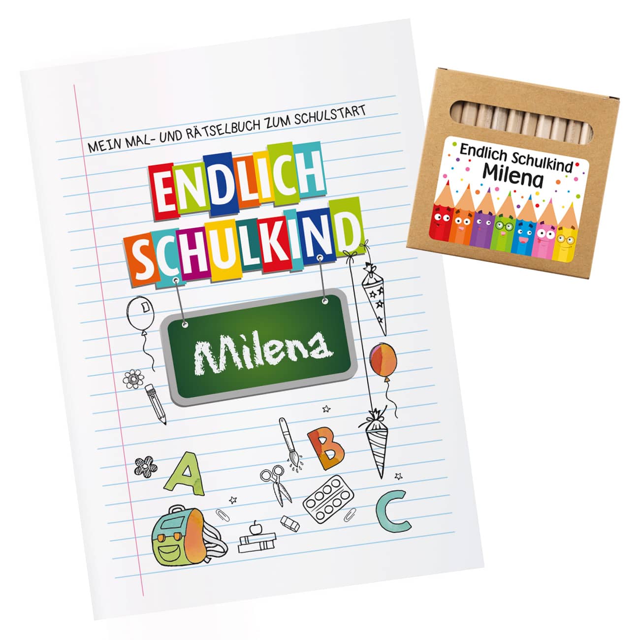 Malbuch und Stifte im Set