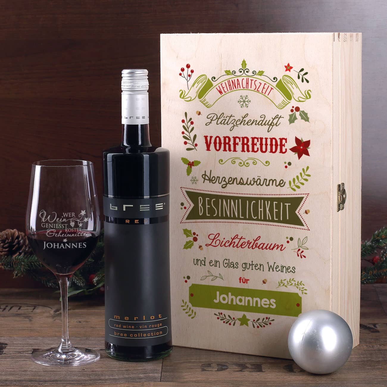 Weihnachtliches Wein-Geschenkset