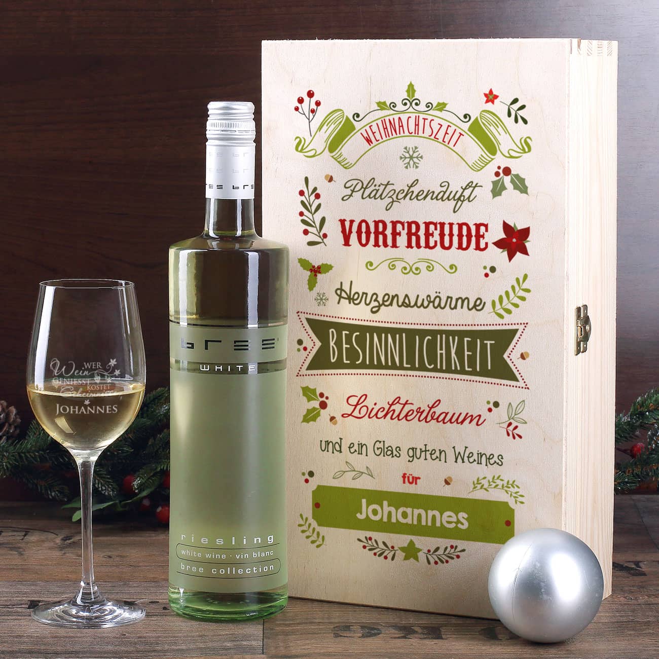 Weihnachtliches Wein-Geschenkset