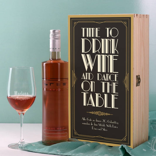 Geschenkset mit Holzbox im 20er Jahre Stil