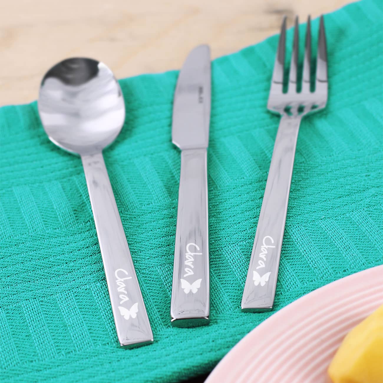 Graviertes Kinderbesteck