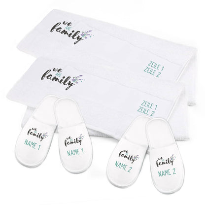 Persönlicher Aufdruck auf dem Bad Set