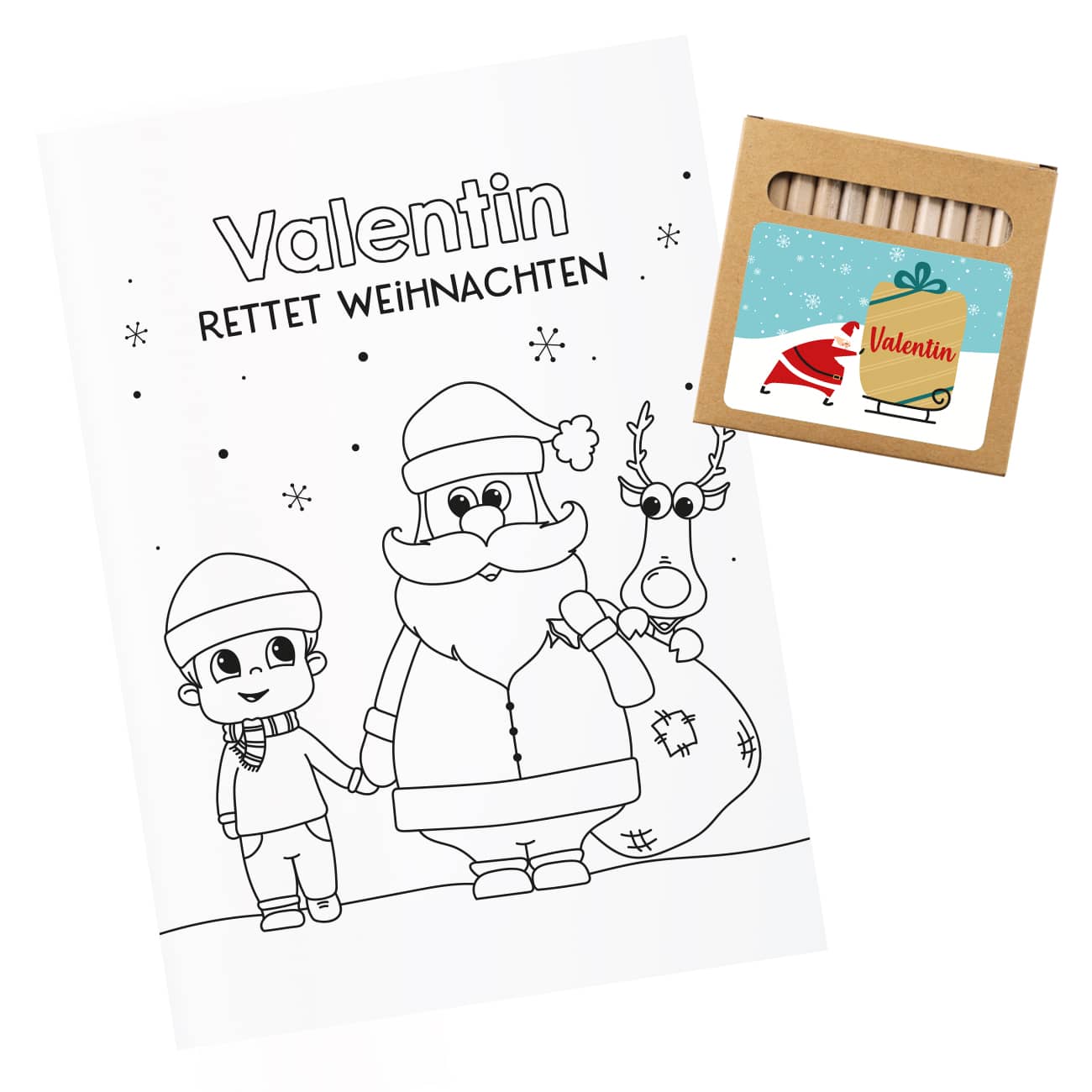 Malheft zu Weihnachten für Mädchen und Jungen