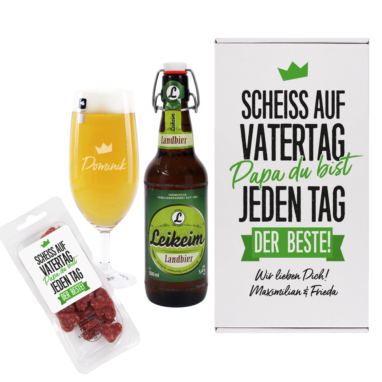 Scheiß auf Vatertag. Papa du bist jeden Tag der Beste! Bier-Geschenkset zum Vatertag 