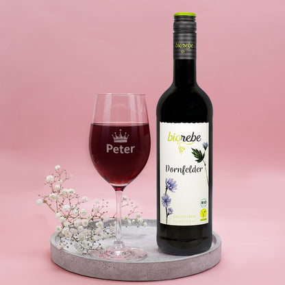 Biorebe Wein Geschenkset zu Weihnachten mit Weinglas in Geschenkbox | Weihnachtsgeschenk