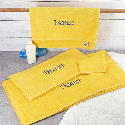 Handtuchset Löwenzahn, Name blau