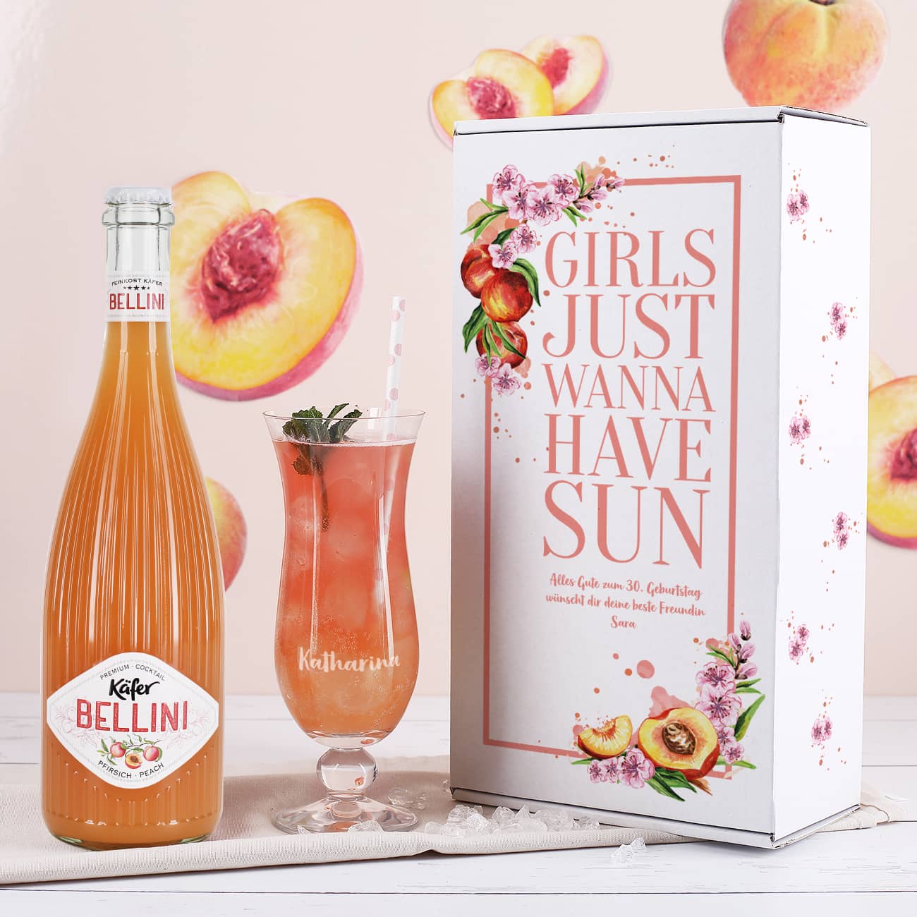 Girls just wanna have sun alkoholisches Cocktail Geschenkset für Frauen