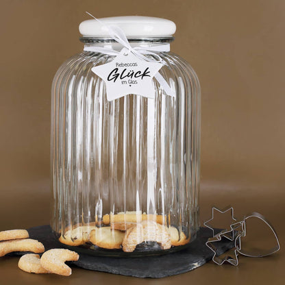 XXL Keksglas mit Keramikdeckel und personalisiertem Anhänger