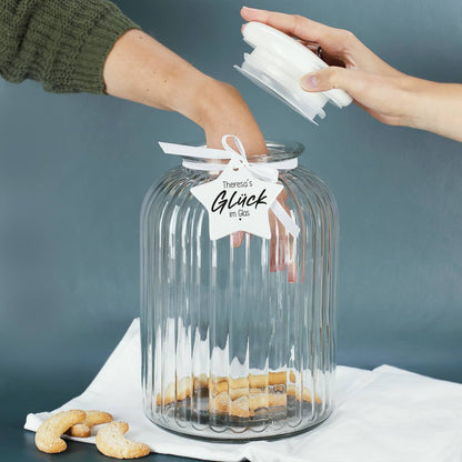 Keksglas mit einem personalisiertem Sternanhänger