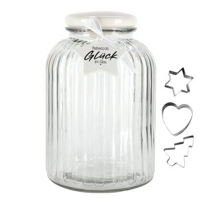 XXL Keksglas "Glück im Glas" mit Ihrem Wunschnamen