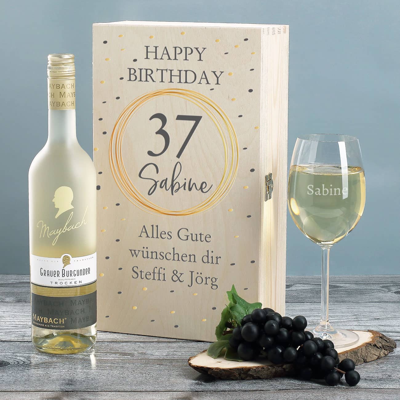 Weißwein Geschenkset zum Geburtstag