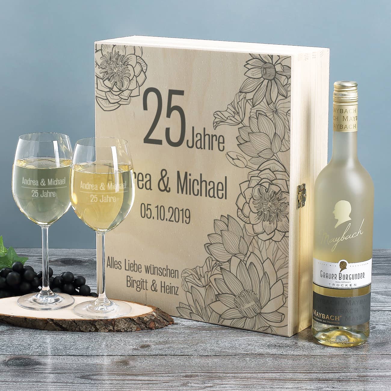 Maybach Geschenkset zur Silbernen Hochzeit