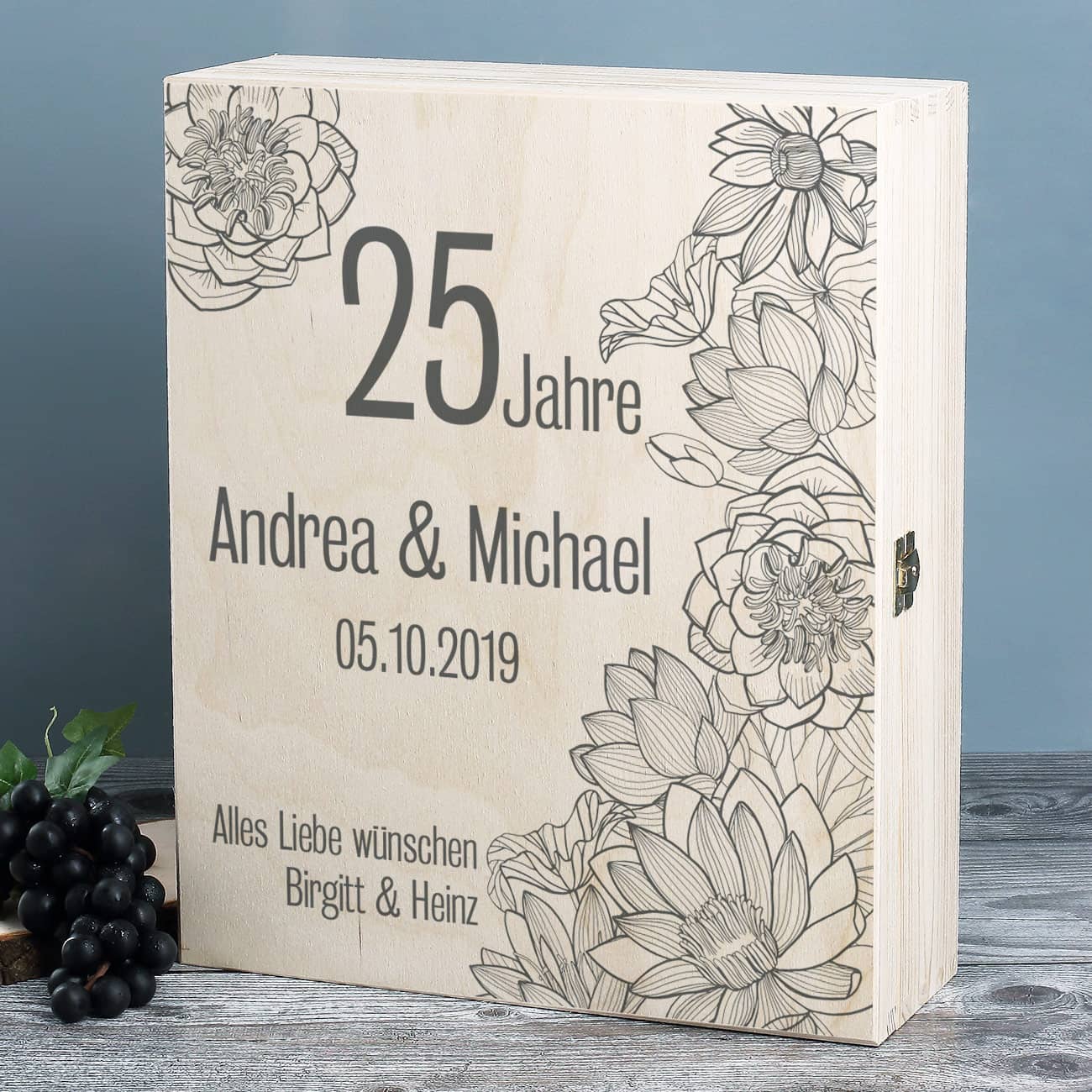 Persönliche Geschenkverpackung mit großem Aufdruck