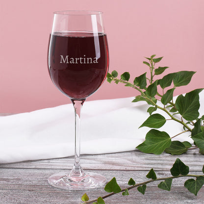 Biorebe Wein mit graviertem Glas und persönlicher Holzbox