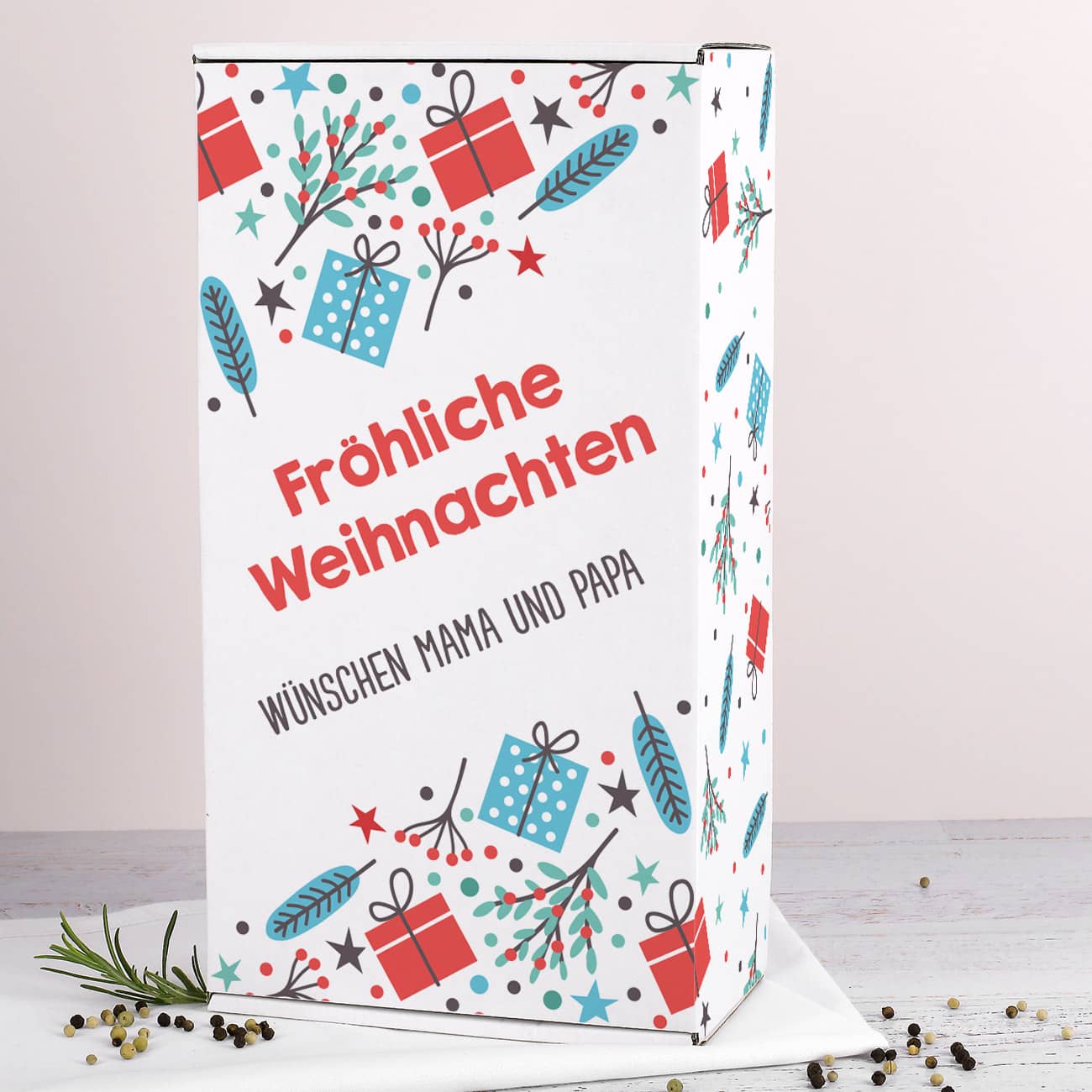 Pappbox zu Weihnachten