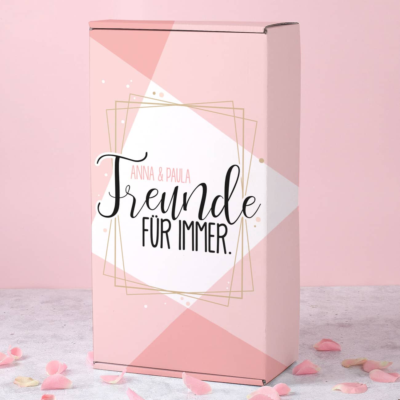 Geschenkset - Freunde für immer - mit zwei Gläsern in Verpackung