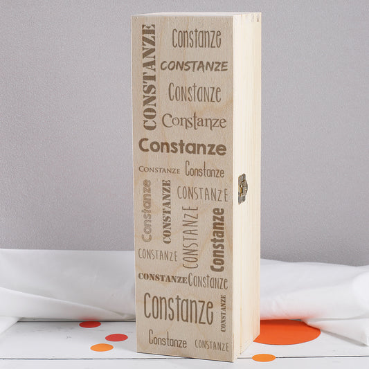 Biorebe Wein in gravierter Holzbox mit Ihrem Wunschnamen | Bienenfreundlich, Nachhaltig, Vegan