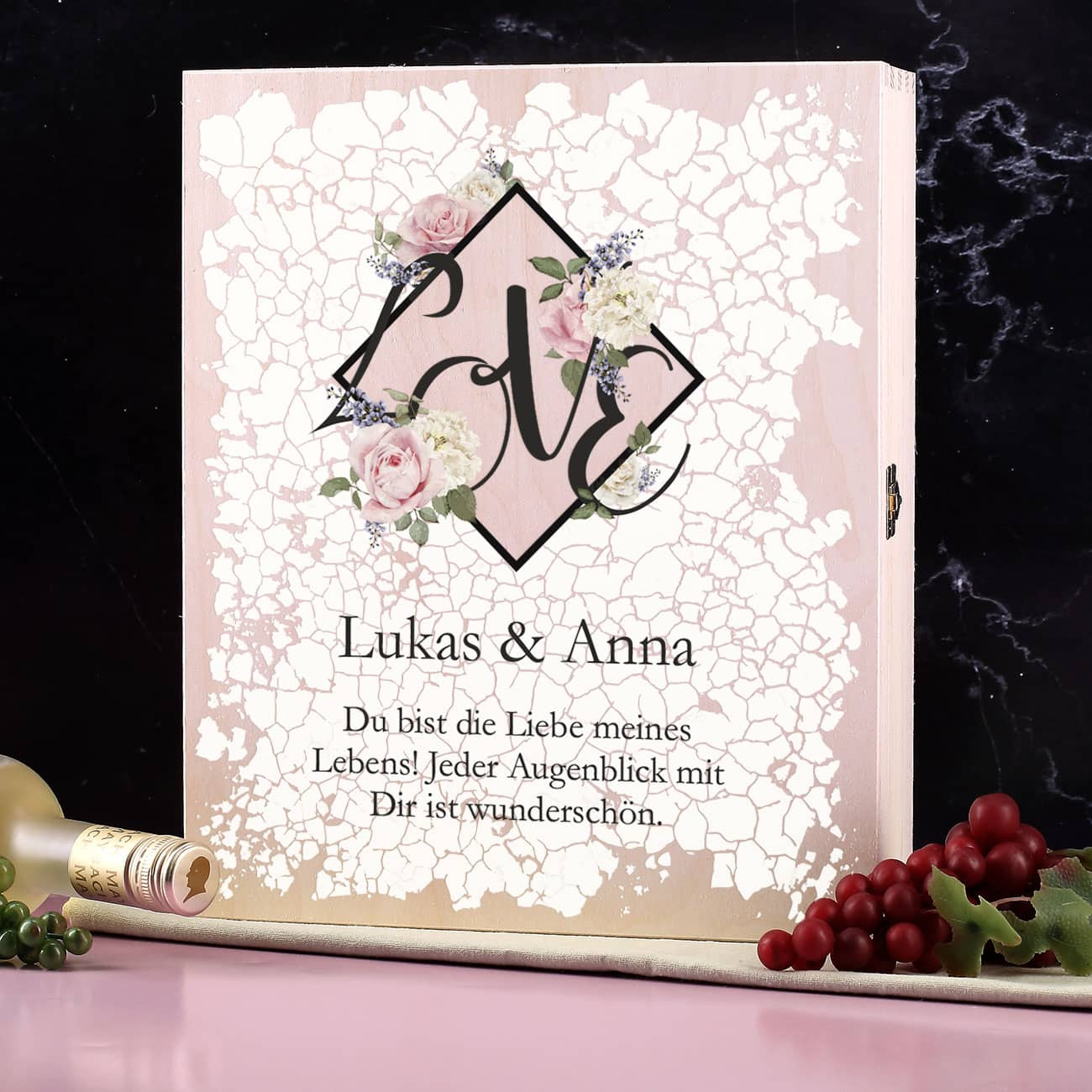 Bedruckte XL-Holzbox mit individuellen Aufdruck