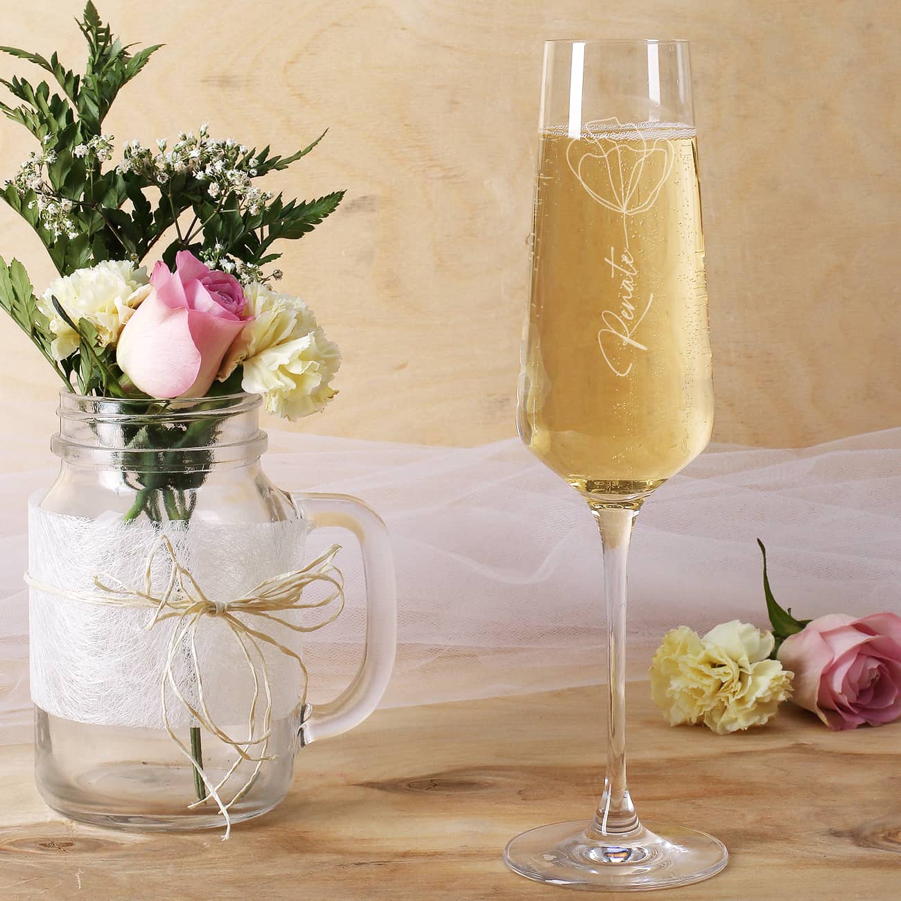Sektglas mit Namensgravur