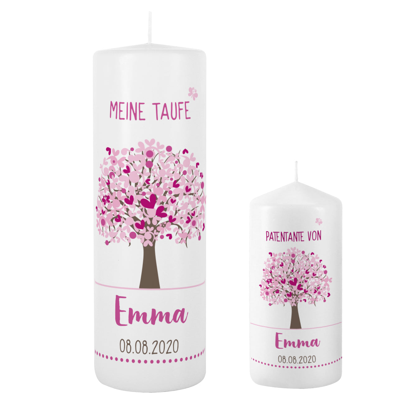 Beide Kerzen mit persönlichem Aufdruck