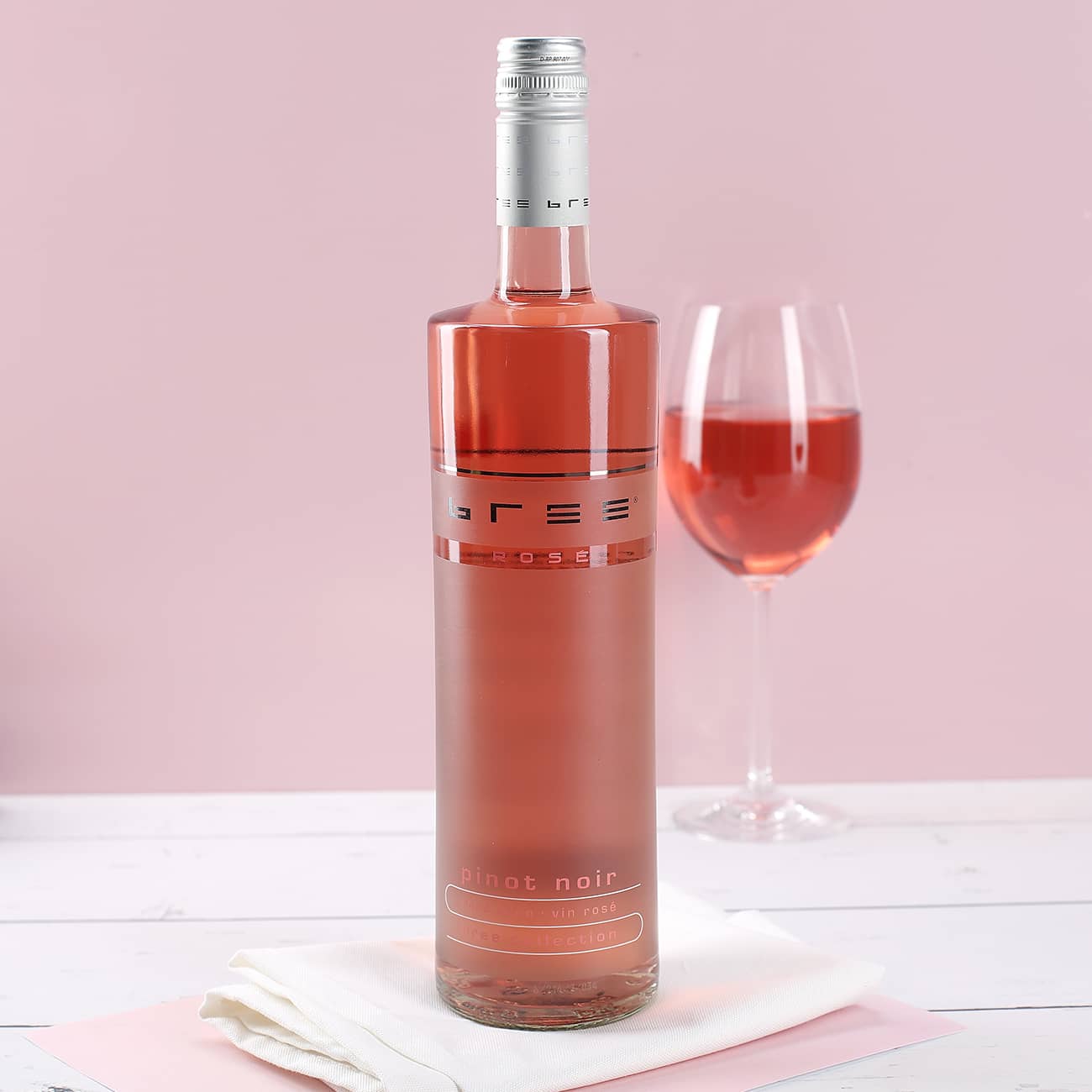 Weinset zum 80. Geburtstag mit Weinglas und Roséwein