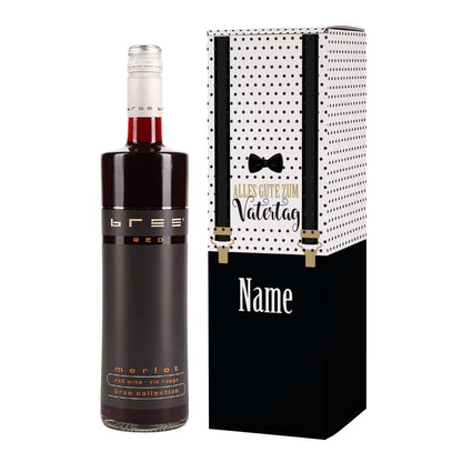 BREE Rotweinflasche mit personalisierter Verpackung zum Vatertag