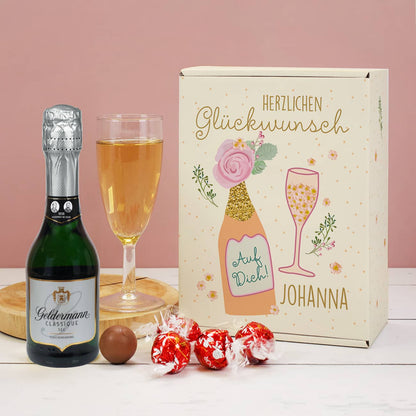 Sekt Geschenkset zum Geburtstag in bedruckter Geschenkbox