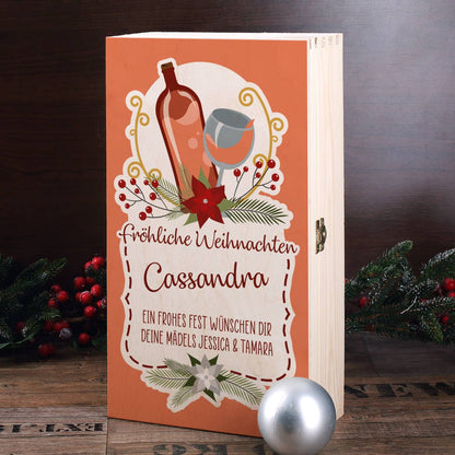Personalisierte Roséwein-Geschenkbox mit Name und Wunschtext bedruckt