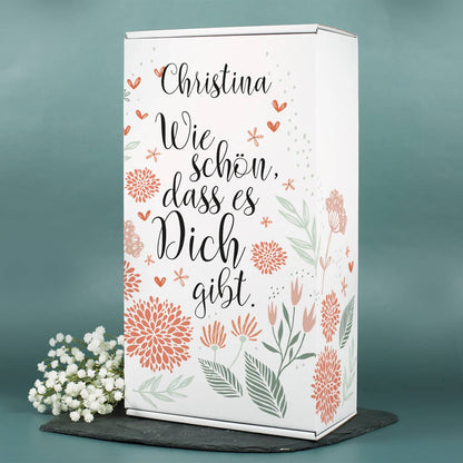 Geschenkbox "Wie schön, dass es dich gibt" mit Name personalisiert