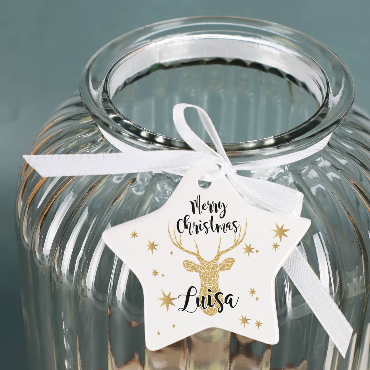 Anhänger aus Keramik mit Name nach Wunsch bedruckt