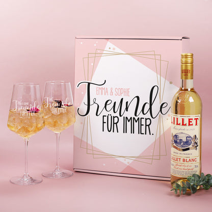 Geschenkset "Freunde für immer" mit Ihren Wunschnamen gestaltet