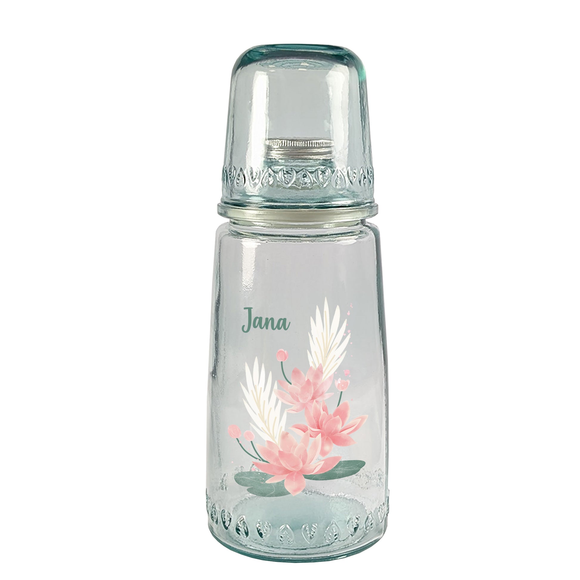 Freigestelltes Produktbild auf weißem Hintergrund – Glasstruktur und Druck gut sichtbar