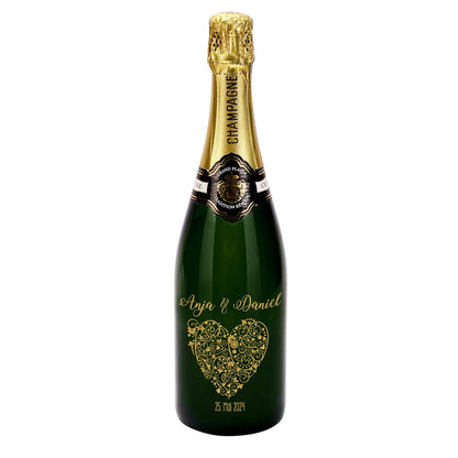 Persönlich gravierte Champagnerflasche zur Hochzeit