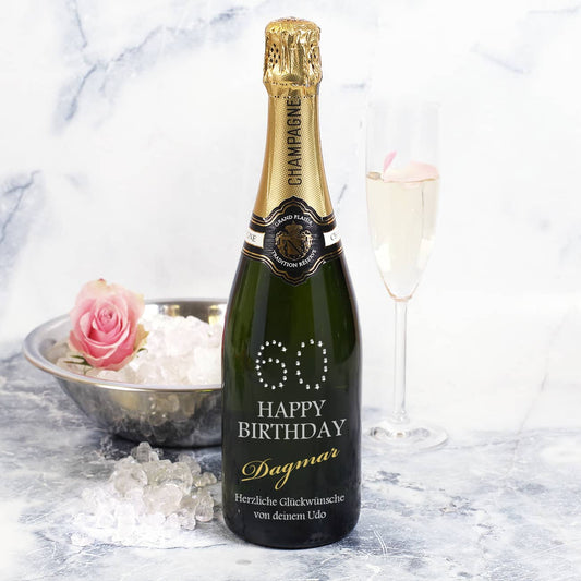 Die persönliche Champagnerflasche  zum 60. Geburtstag 