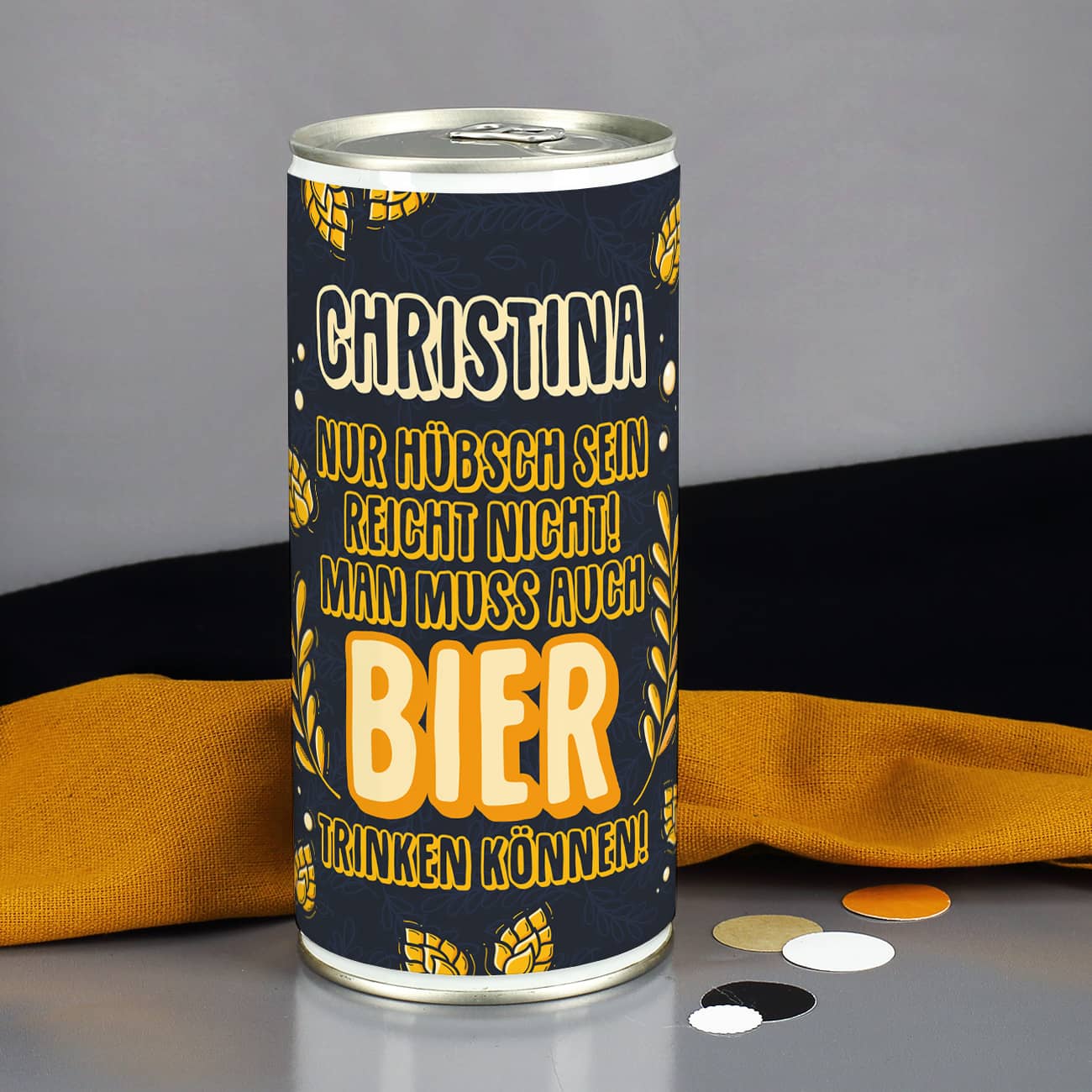 1 Liter Faxe Bier mit personalisiertem Etikett