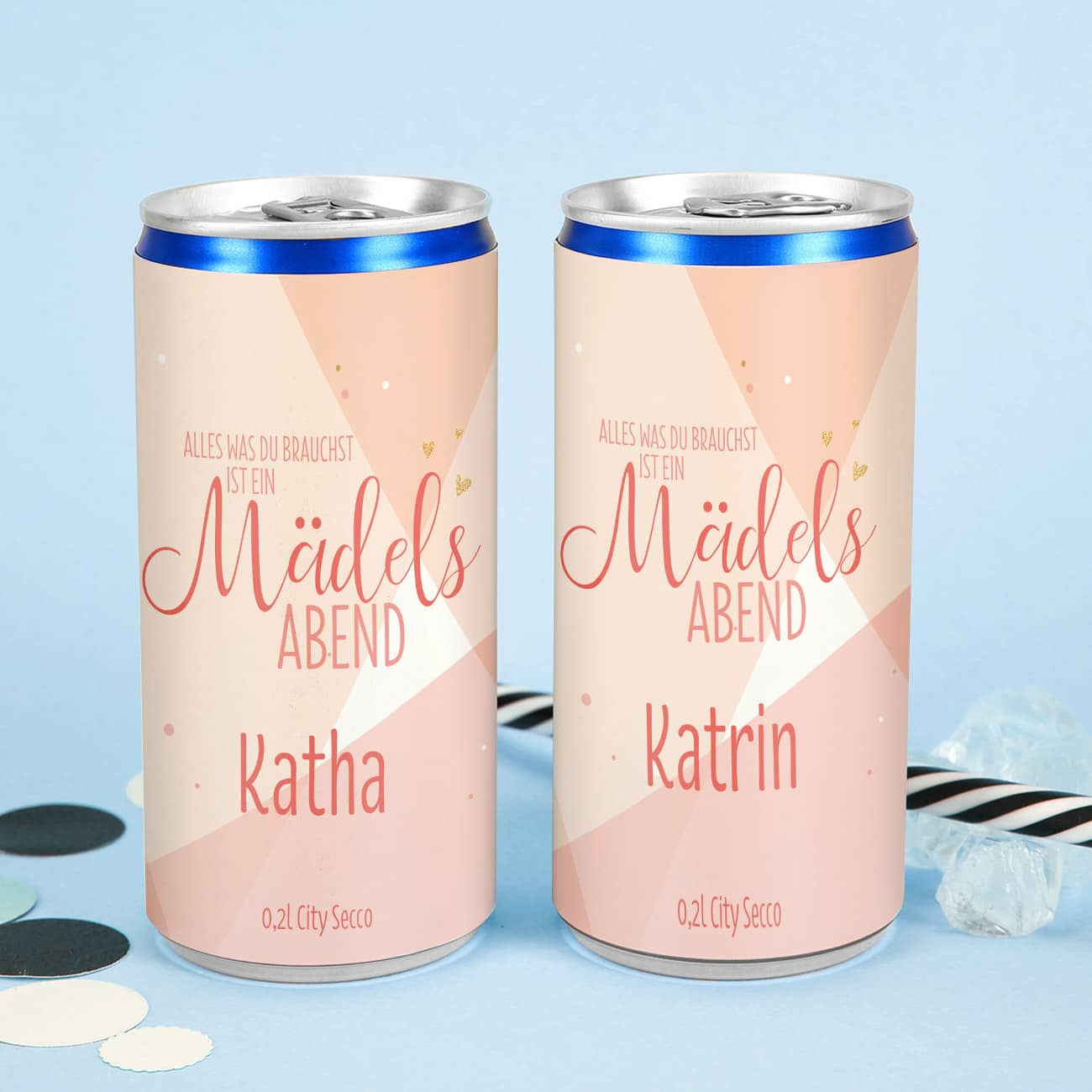 Mädelsabend - 2 Seccodose mit Wunschnamen
