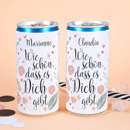 Persönliche Sektdosen mit Namensaufdruck