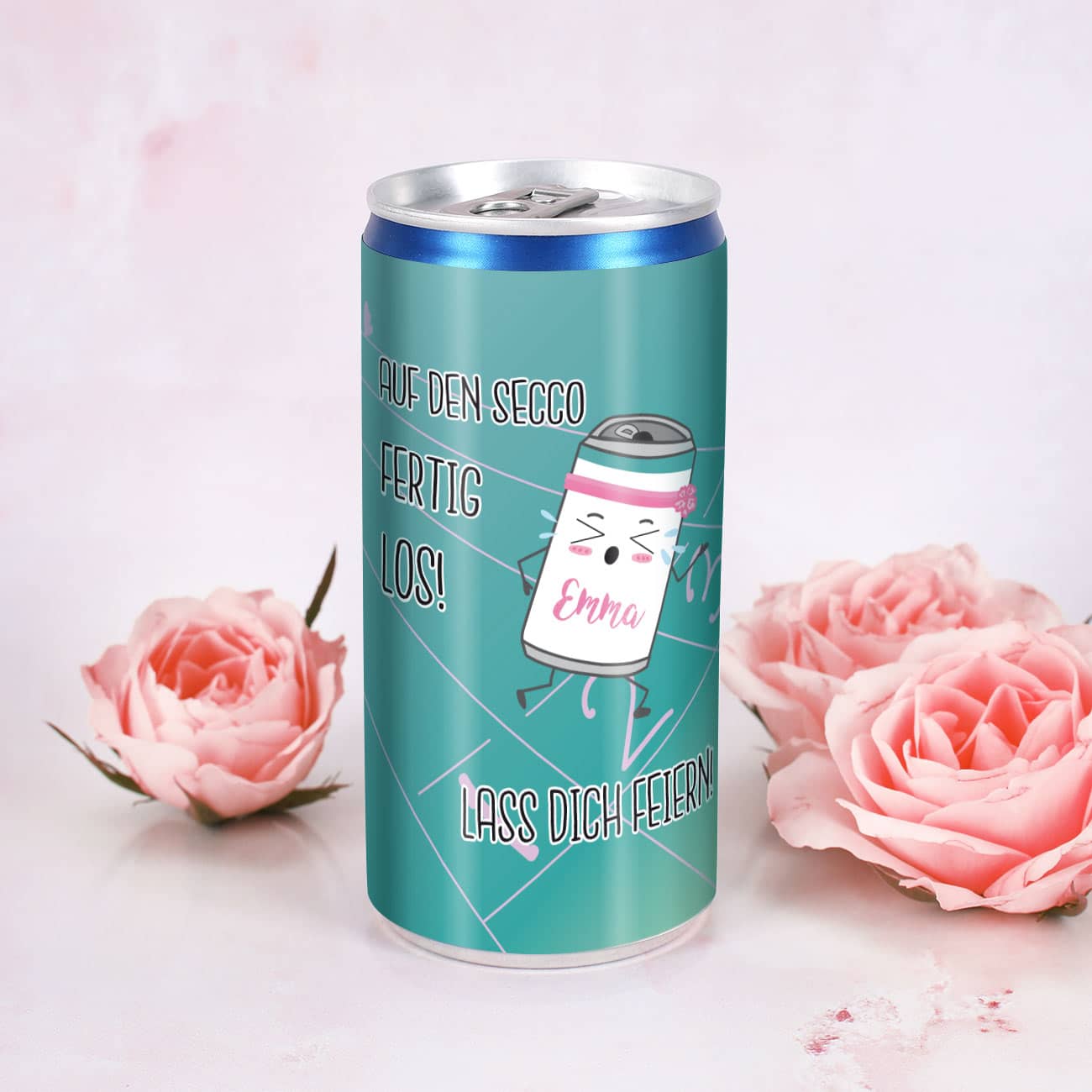 Personalisierte Secco Dose mit witzigem Motiv mit Name und Text personalisiert