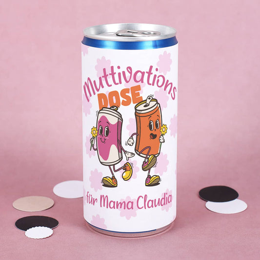 Seccodose als Geschenk für Mama mit personalisiertem Etikett