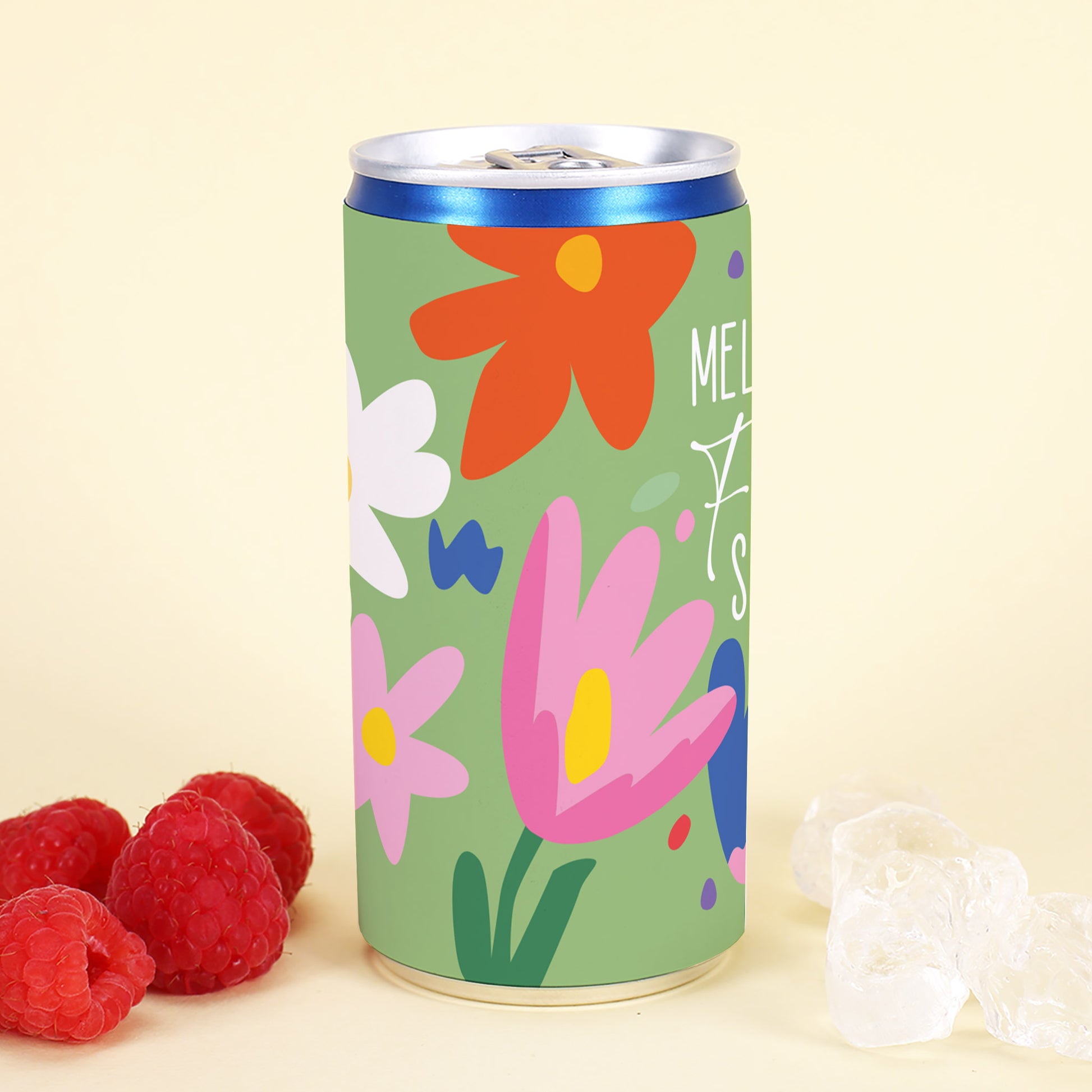 Seccodose zu Ostern mit buntem Blumenmotiv und Hasenillustration, personalisiert mit Name