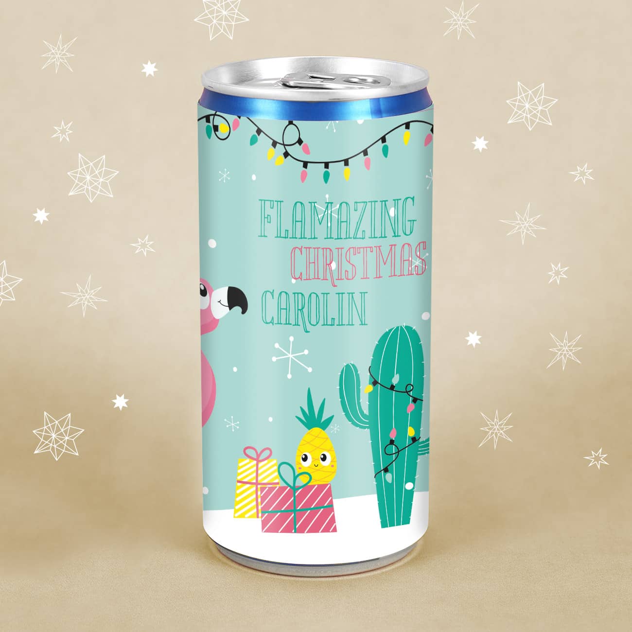 Seccodose mit Flamingo und Name