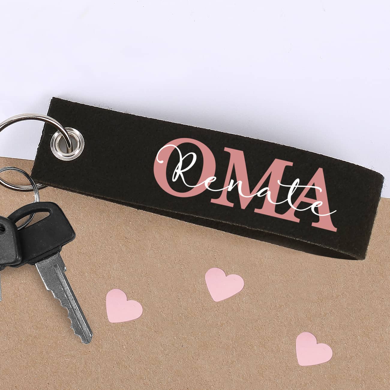 Schlüsselanhänger bedruckt mit Text nach Wunsch