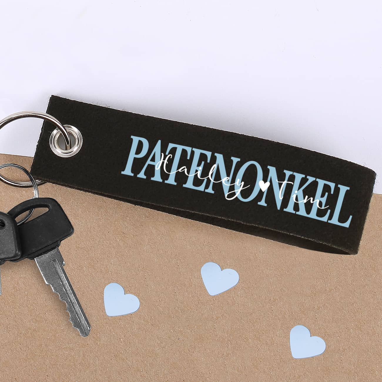 Schlüsselanhänger bedruckt mit Text nach Wunsch