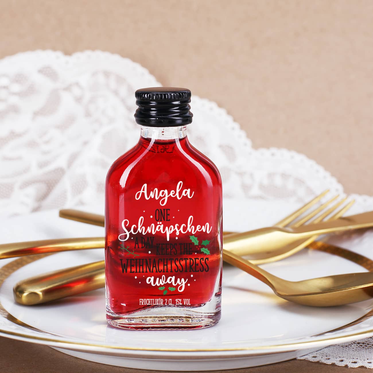 Fruchtlikör zu Weihnachten mit Name