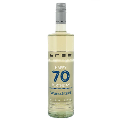Weinflasche Happy Birthday 70 mit Wunschtext