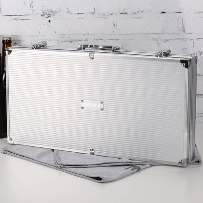 Grillset mit graviertem Koffer in zwei verschiedenen Größen