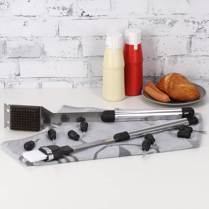 Grillset mit graviertem Koffer in zwei verschiedenen Größen