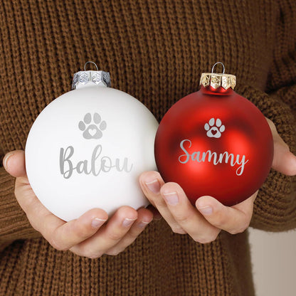 Weihnachtskugel für Hunde oder Katzen mit Name graviert