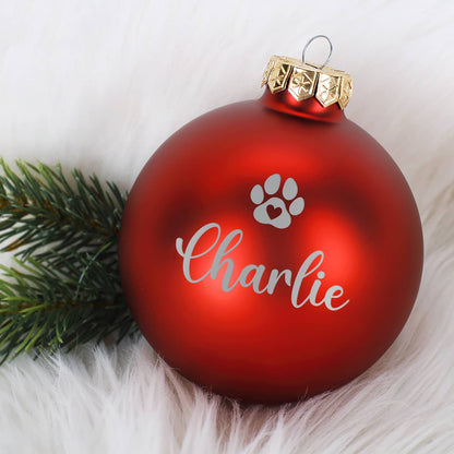 Weihnachtskugel für Haustiere mit Name graviert