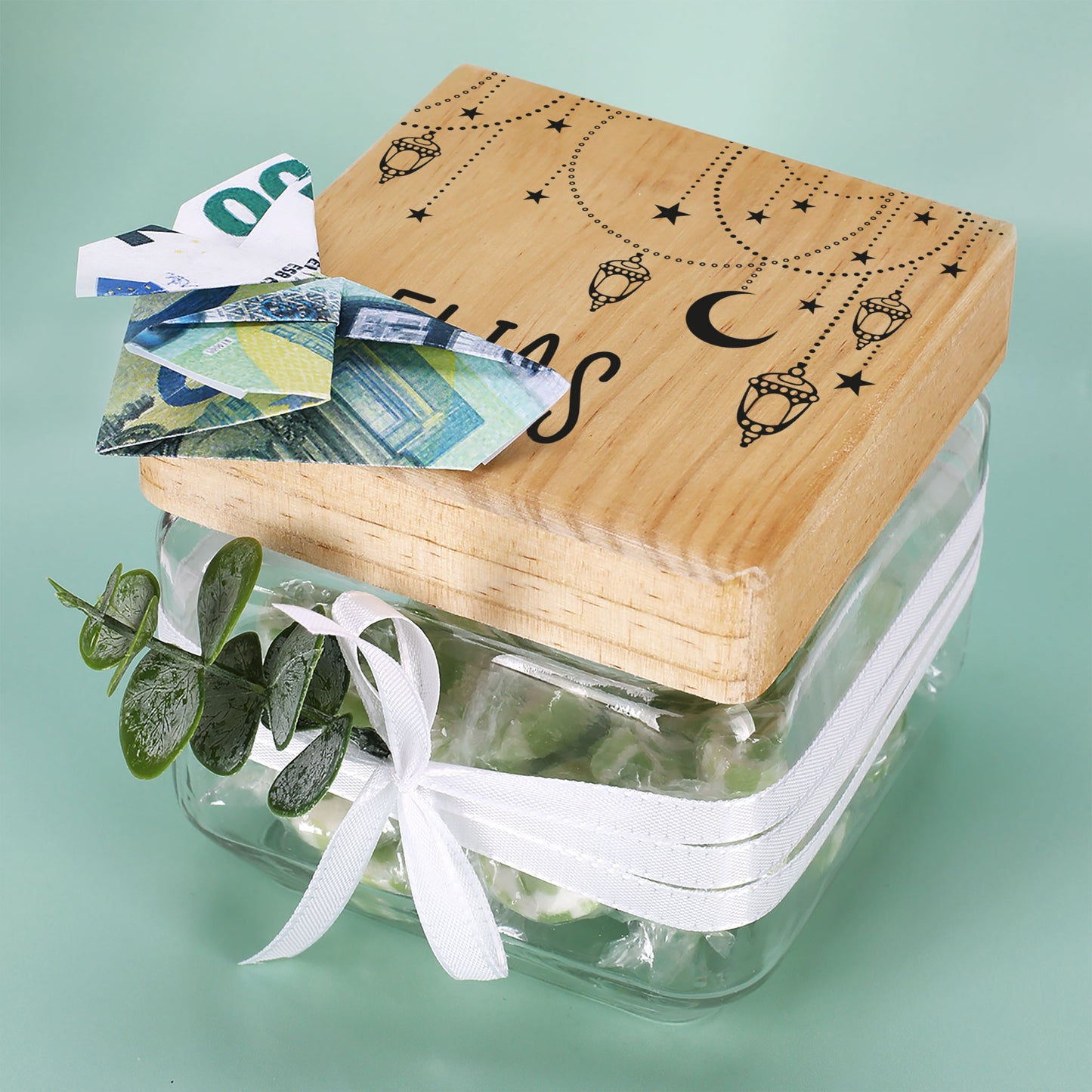 Keksdose / Vorratsglas „Orientalische Kette“ mit Wunschname für Ramadan & festliche Anlässe